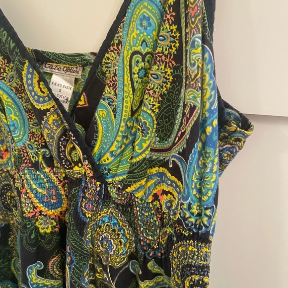 Vintage 90s Paisley Mini Babydoll Dress - Picture 3 of 6